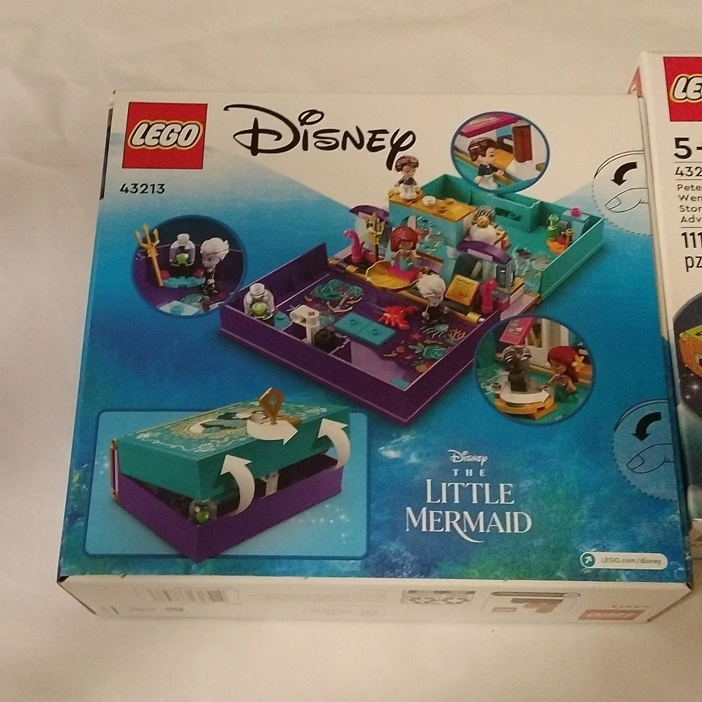 Lego Disney 43213 Little Mermaid & 43220 Peter Pan Wendy Storybook Adventures
